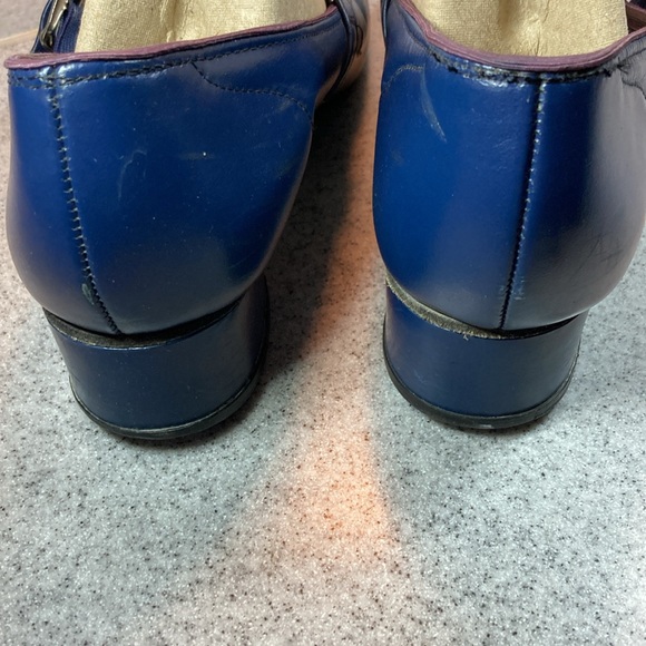 Promenaders size 9 blue leather Mary Janes. 1” heel full leather bottom sole. - Picture 4 of 6